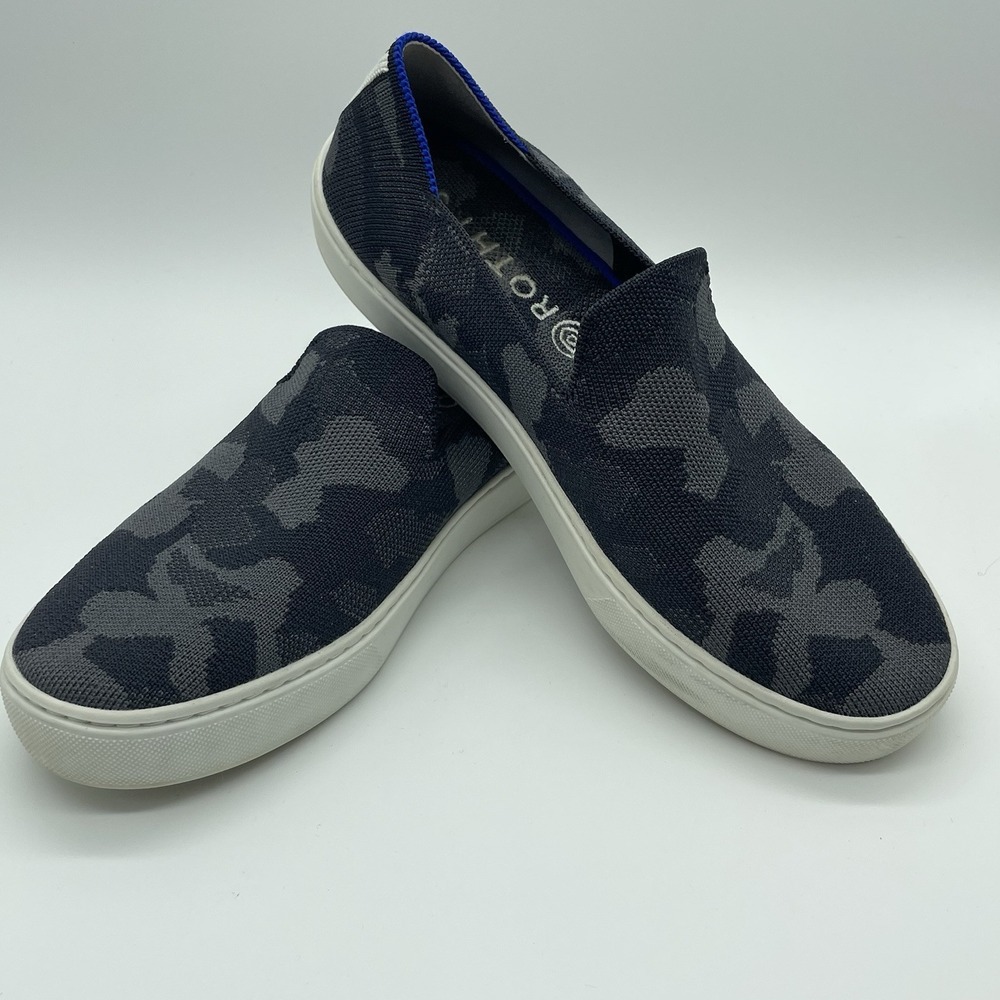 Rothys Shoes Women Sz 8 Original‎ Sneaker Gray Camo Comfort Slip On Flats